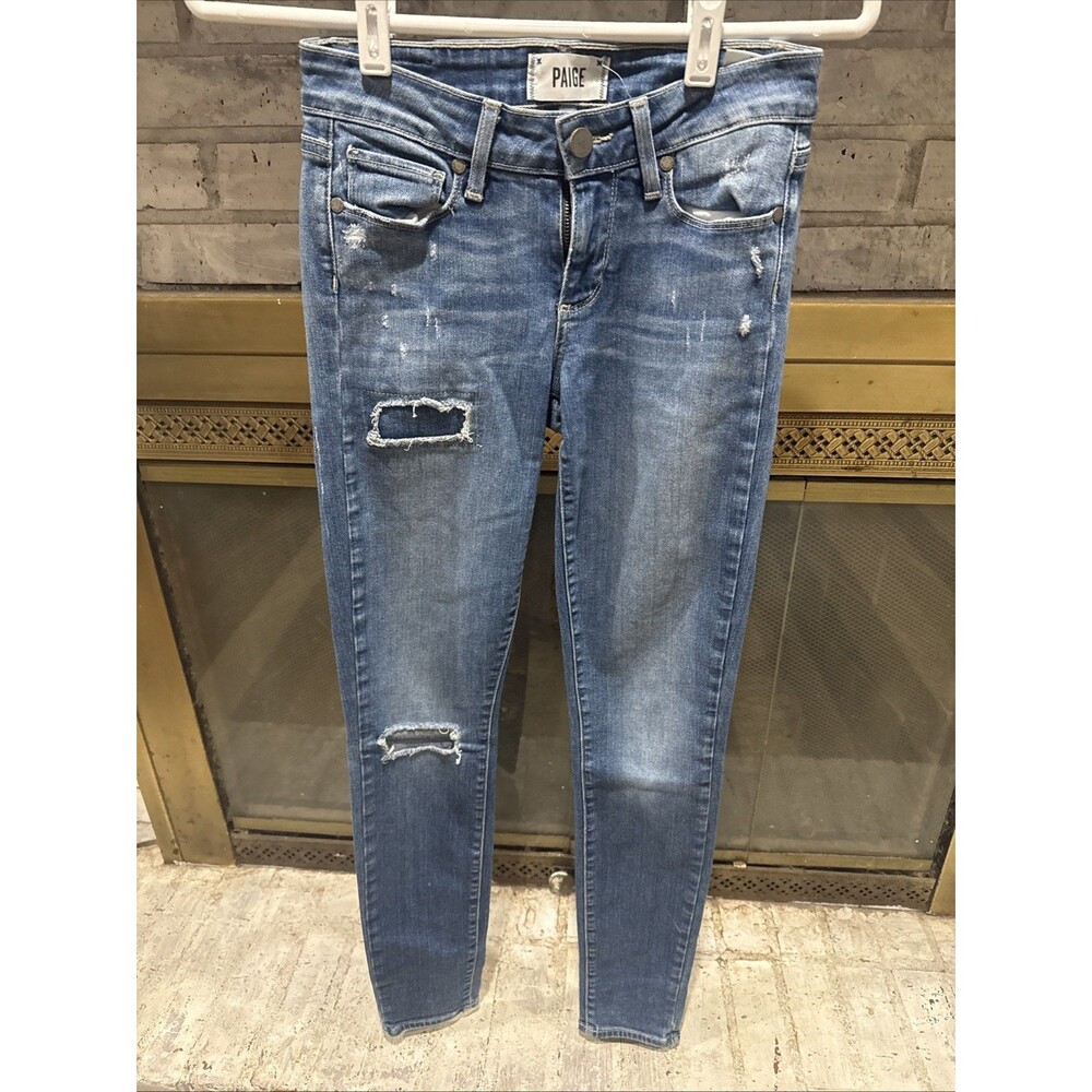 Women’s Paige Jeans Size 25. Verdugo Ultra Skinny With Holes